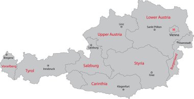 Austria map clipart