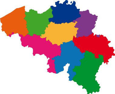 renkli Belçika Haritası