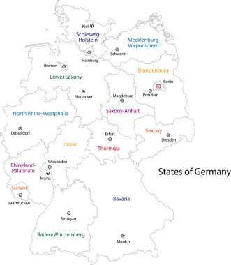 Outline Germany map clipart