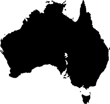 Black Australia map clipart