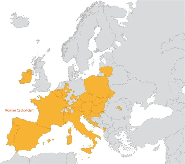 Il cattolicesimo in Europa — Vettoriale Stock