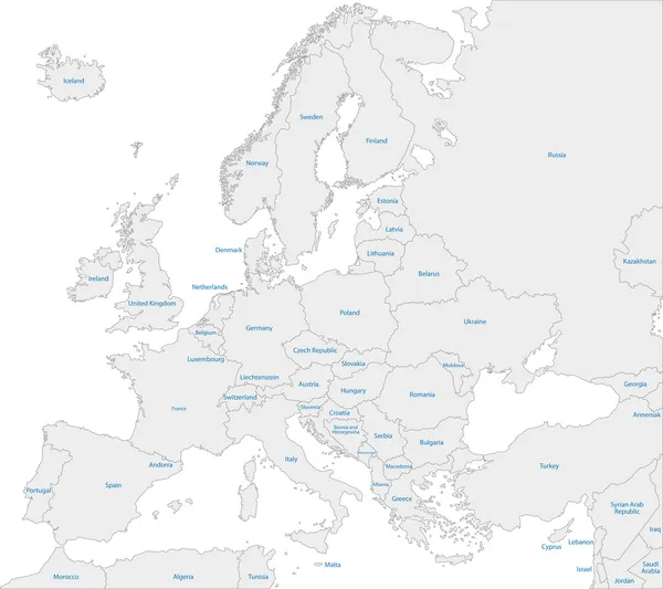 Χάρτης της Ευρώπης — Διανυσματικό Αρχείο