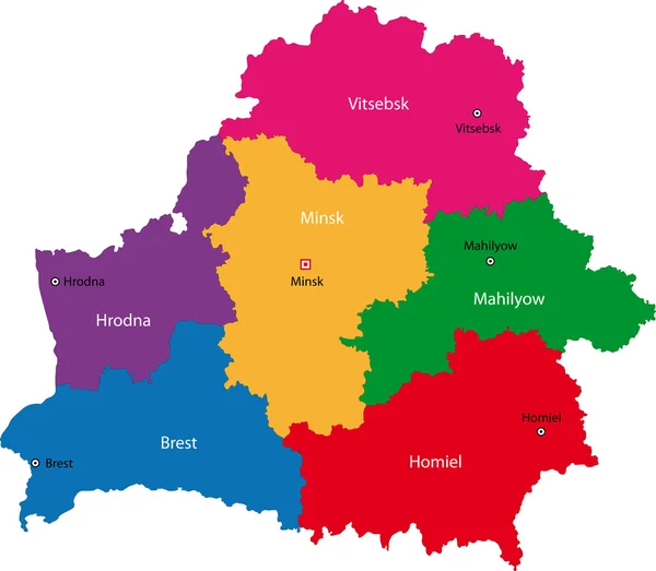 Belarús Mapa — Archivo Imágenes Vectoriales