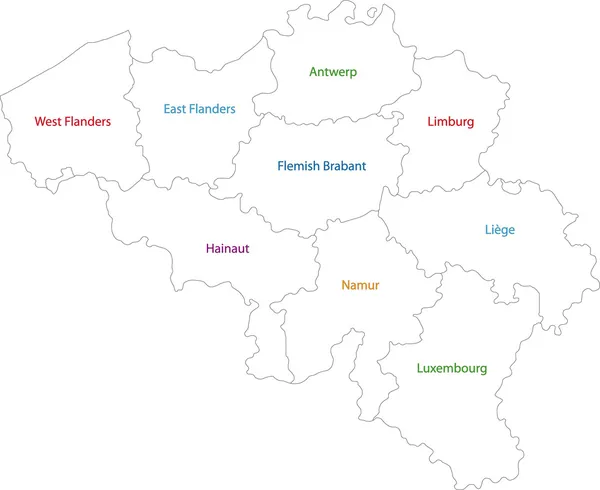 Βέλγιο χάρτη — Διανυσματικό Αρχείο