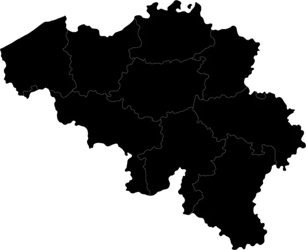 Preto Bélgica mapa — Vetor de Stock