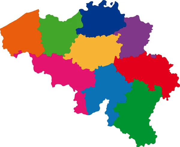 Kleurrijke België kaart — Stockvector