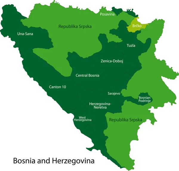 波斯尼亚和黑塞哥维那地图 — 图库矢量图片