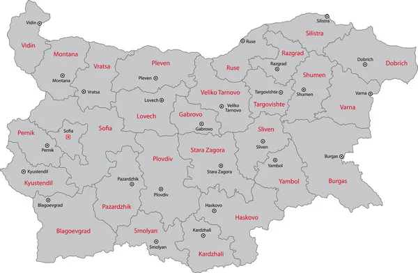 Bulgária mapa — Vetor de Stock