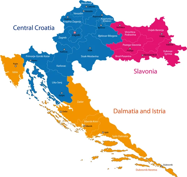 Kroatien Karte — Stockvektor