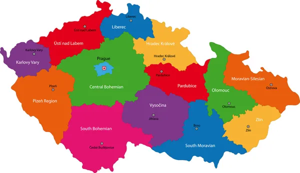 República Checa Mapa —  Vetores de Stock