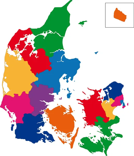 Dänemark-Karte — Stockvektor