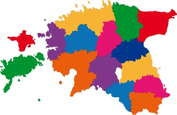 Färgglada Estland karta — Stock vektor
