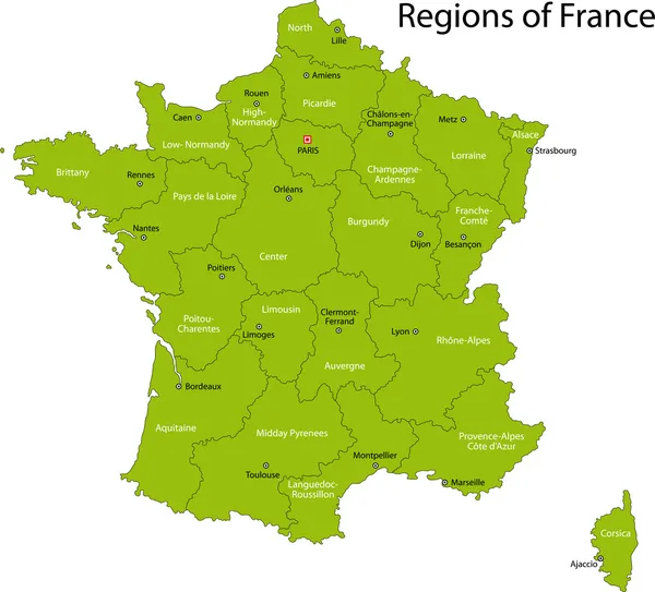 Χάρτης Γαλλίας — Διανυσματικό Αρχείο