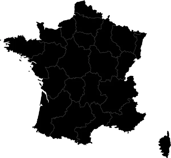 Czarny mapa Francji — Wektor stockowy