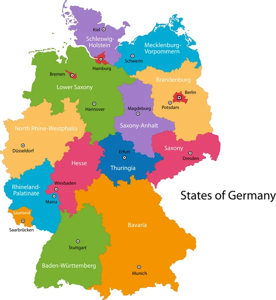 Germania Mappa — Vettoriale Stock