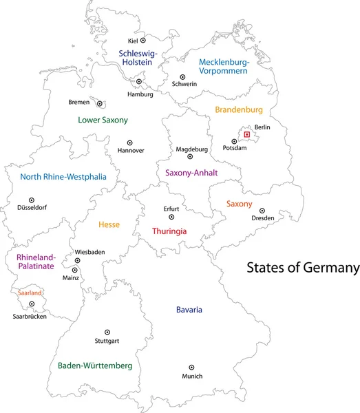 Tyskland konturkarta — Stock vektor
