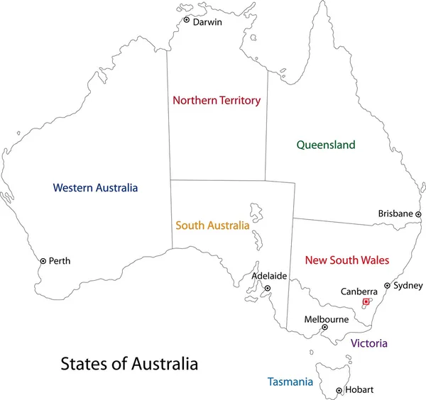 Australien konturkarta — Stock vektor