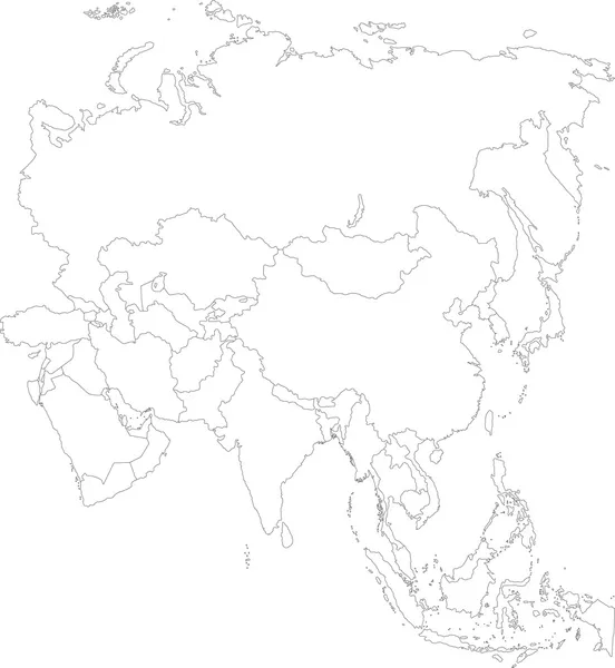 Contour Asien karta — Stock vektor