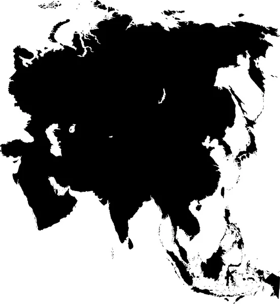Zwarte Azië kaart — Stockvector