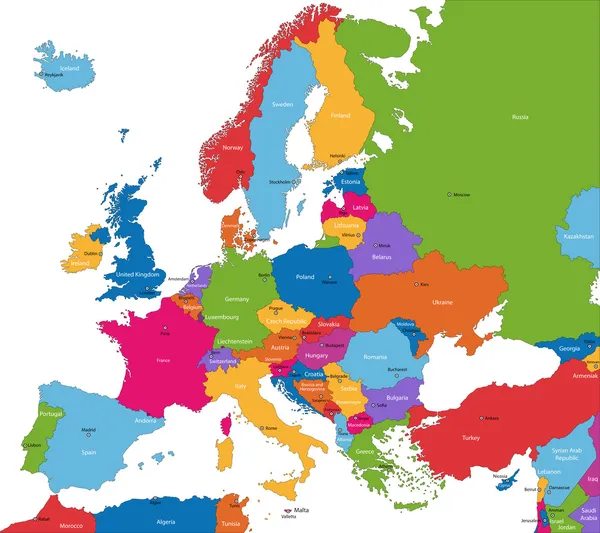 Európa-térkép Jogdíjmentes Stock Illusztrációk