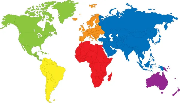 Kaart van de wereld Vectorbeelden