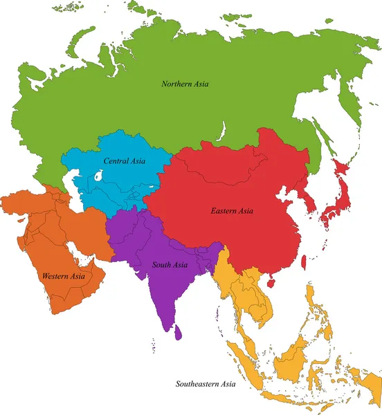 maps of asia for kids