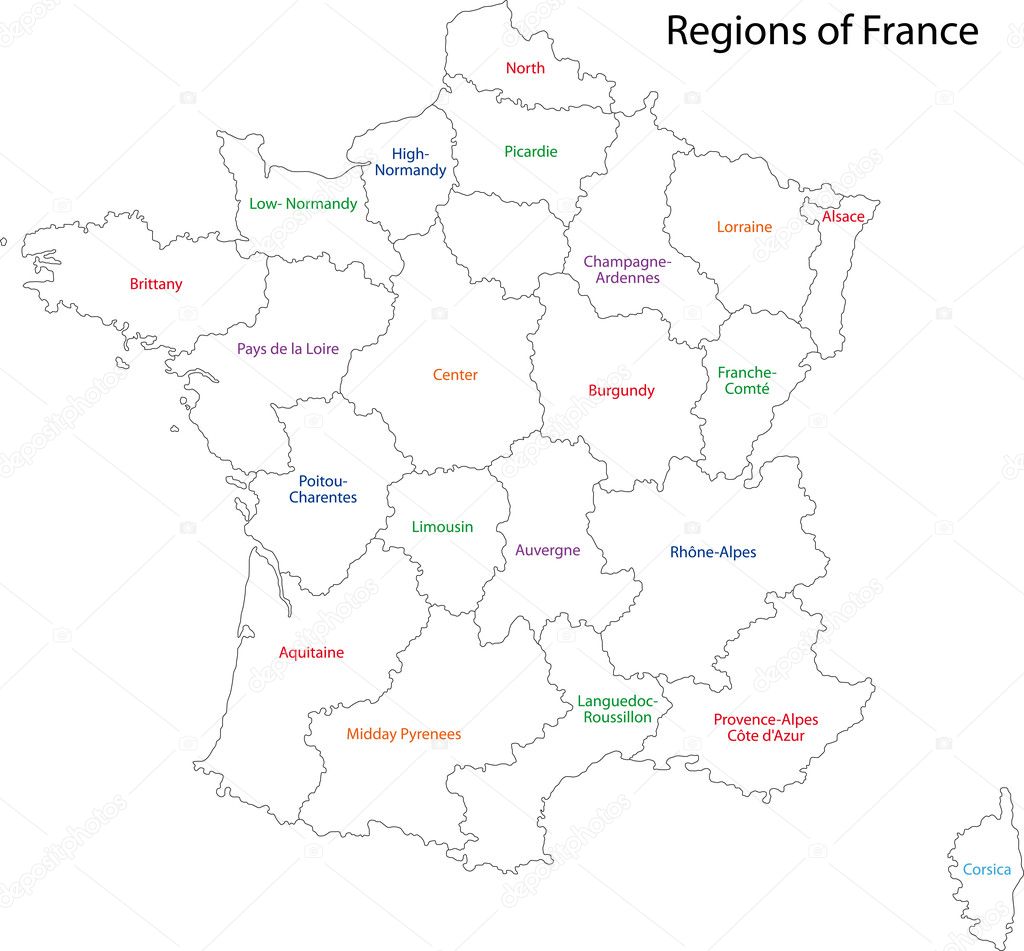 Outline France map