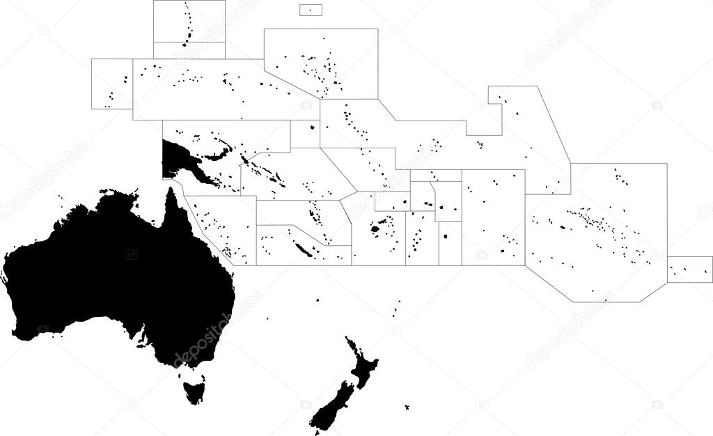 Black Oceania map