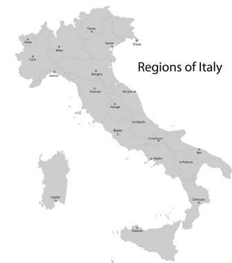 Gray Italy map clipart