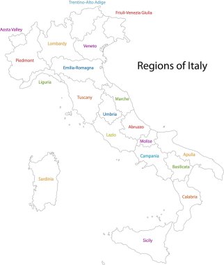 Outline Italy map clipart