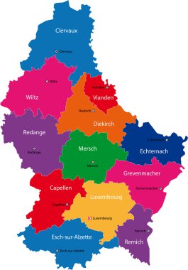 Vectro Luxembourg map clipart