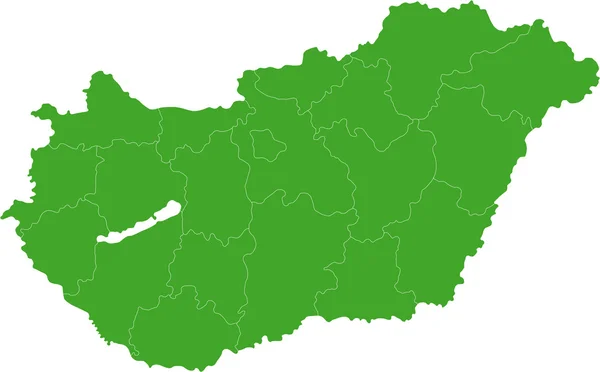 Carte vectorielle Hongrie — Image vectorielle