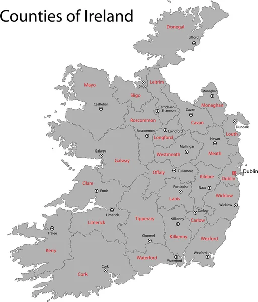 Irlanda mapa —  Vetores de Stock
