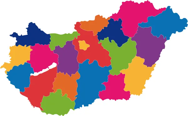 Macaristan haritası — Stok Vektör