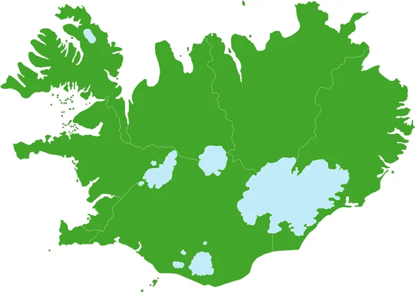 アイスランド地図 — ストックベクタ
