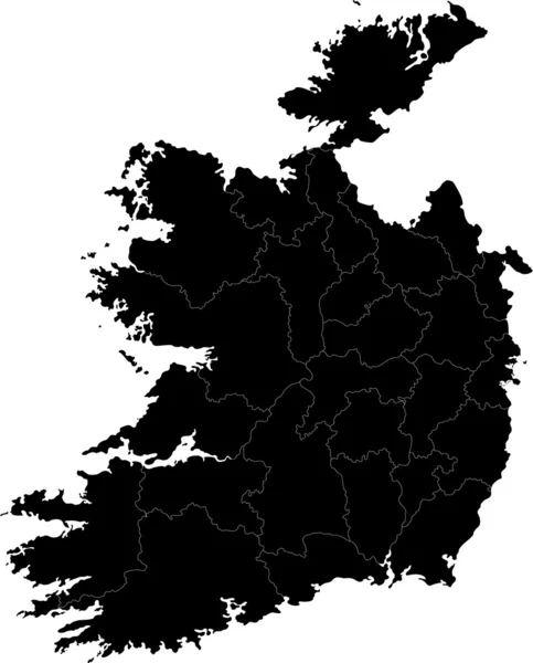 アイルランド共和国を黒します。 — ストックベクタ