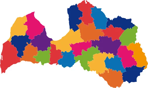 Letonia mapa — Vector de stock