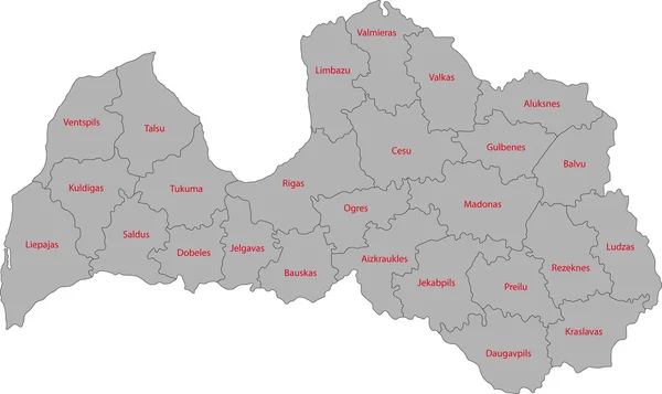 矢量拉脱维亚地图 — 图库矢量图片