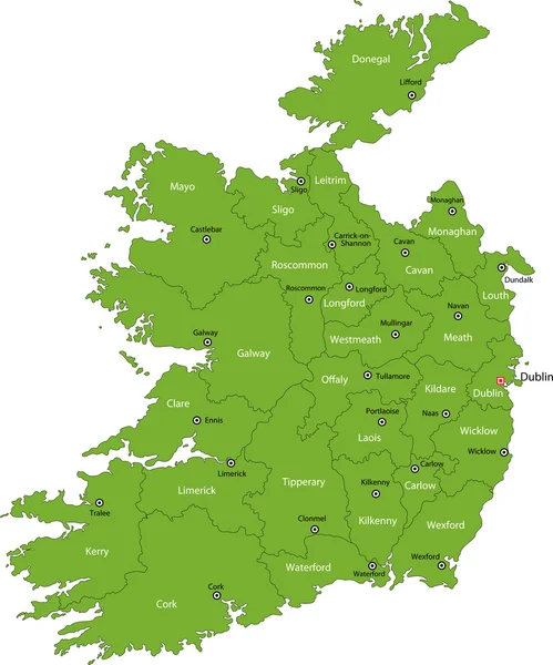 Republik Irland Karte — Stockvektor
