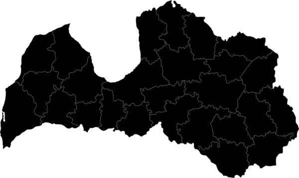 黑拉脱维亚地图 — 图库矢量图片