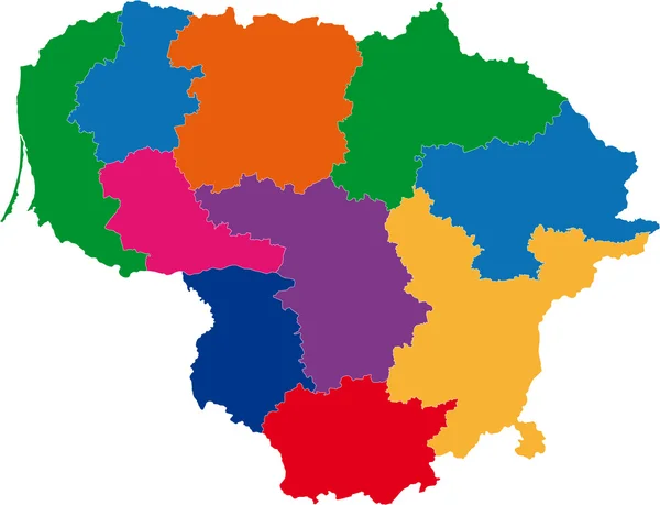 Mappa Lituania — Vettoriale Stock