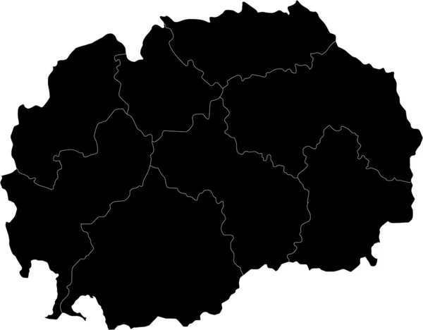 Carte de Macédoine noire — Image vectorielle