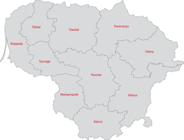 Lituania Mapa — Vector de stock
