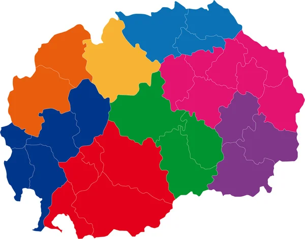 Color Macedonia map — Stock Vector