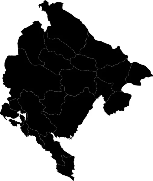 Zwarte montenegro kaart — Stockvector