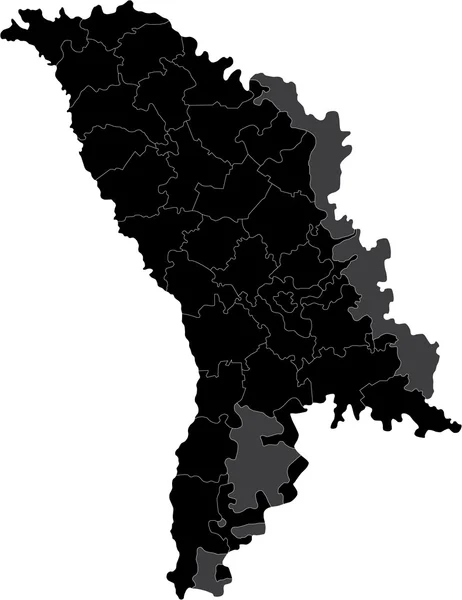 Moldavia negra mapa — Vector de stock