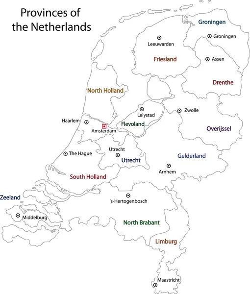 Vázlat-Hollandia Térkép — Stock Vector