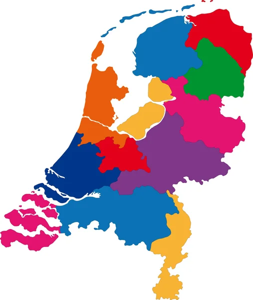 Países Bajos mapa — Vector de stock