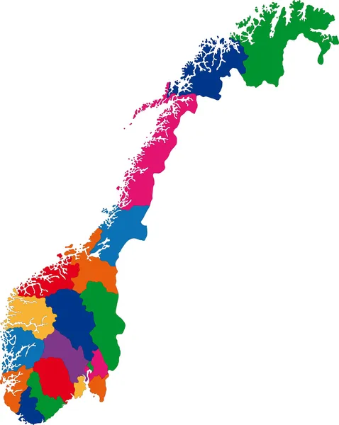 Noruega mapa — Vector de stock