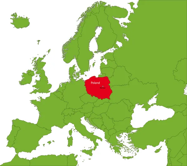 Polonia Mapa — Vector de stock